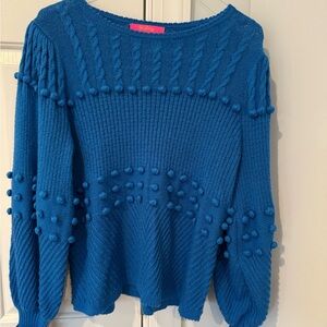 Lilly Pulitzer Vibrant Blue Textured Sweater